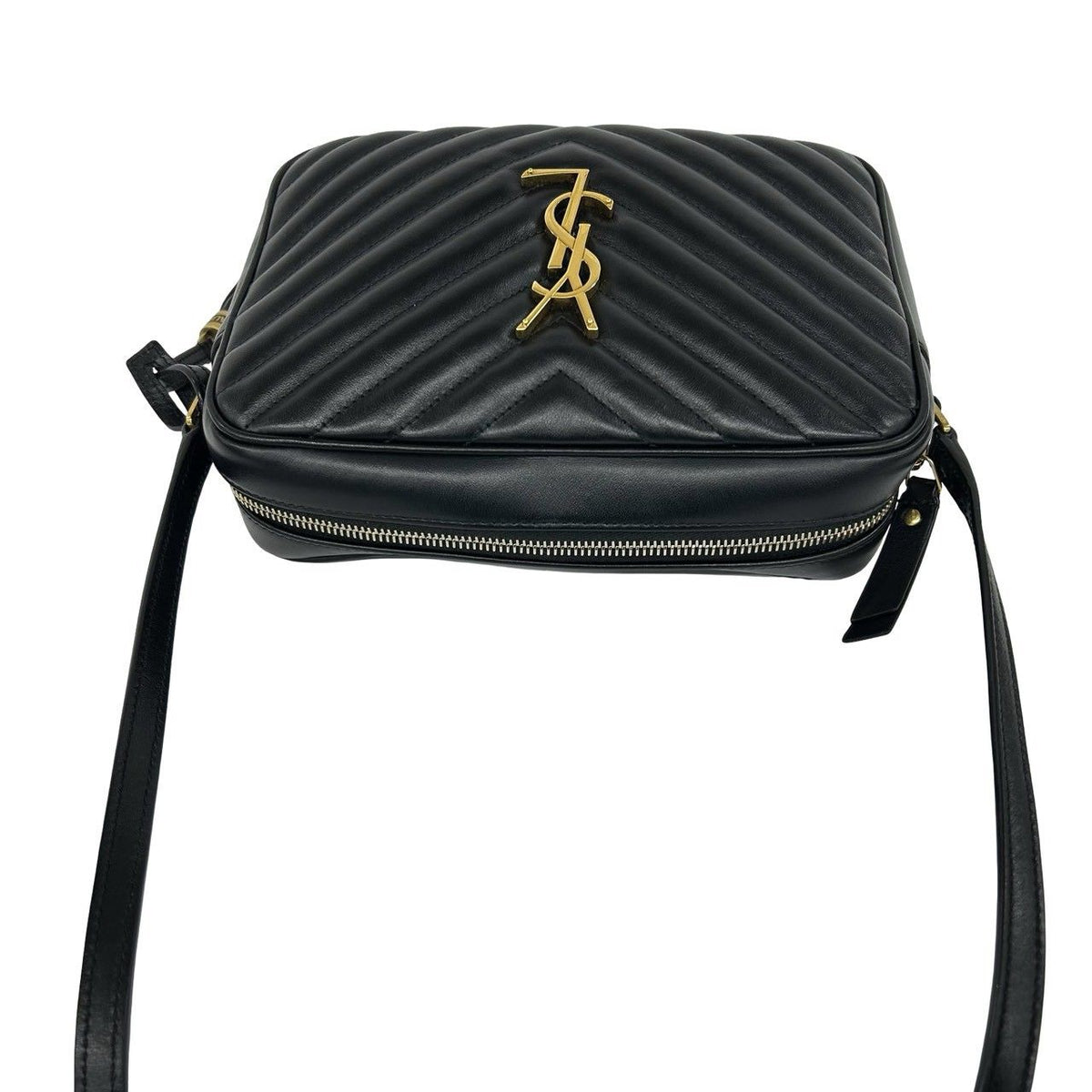 Saint Laurent Paris YSL Logo Leather Tassel Chain Shoulder Bag Black — view 4