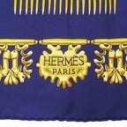 Hermes Scarf Carre 90 les Cavaliers D'or Yellow Golden Knight Silk Navy Large — view 4