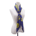 Hermes Scarf Carre 90 les Cavaliers D'or Yellow Golden Knight Silk Navy Large — view 6