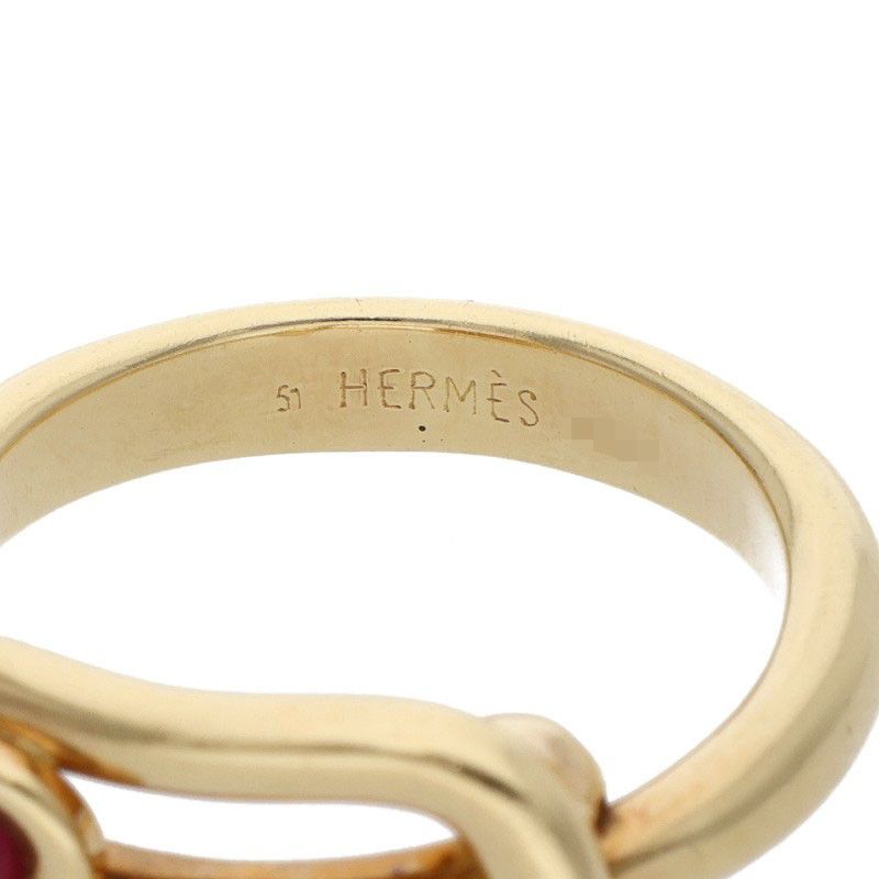 Hermes 18k Yellow Gold Ruby Ring — view 3