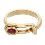 Hermes 18k Yellow Gold Ruby Ring