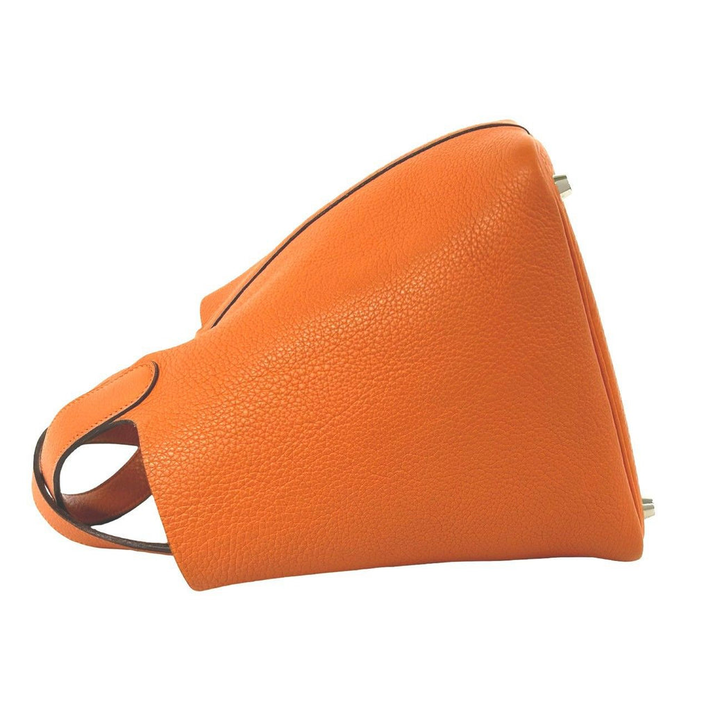 Hermes Picotin PM Taurillon Clemence Leather Handbag Mini Tote Orange — view 5