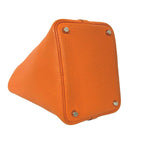 Hermes Picotin PM Taurillon Clemence Leather Handbag Mini Tote Orange — view 7