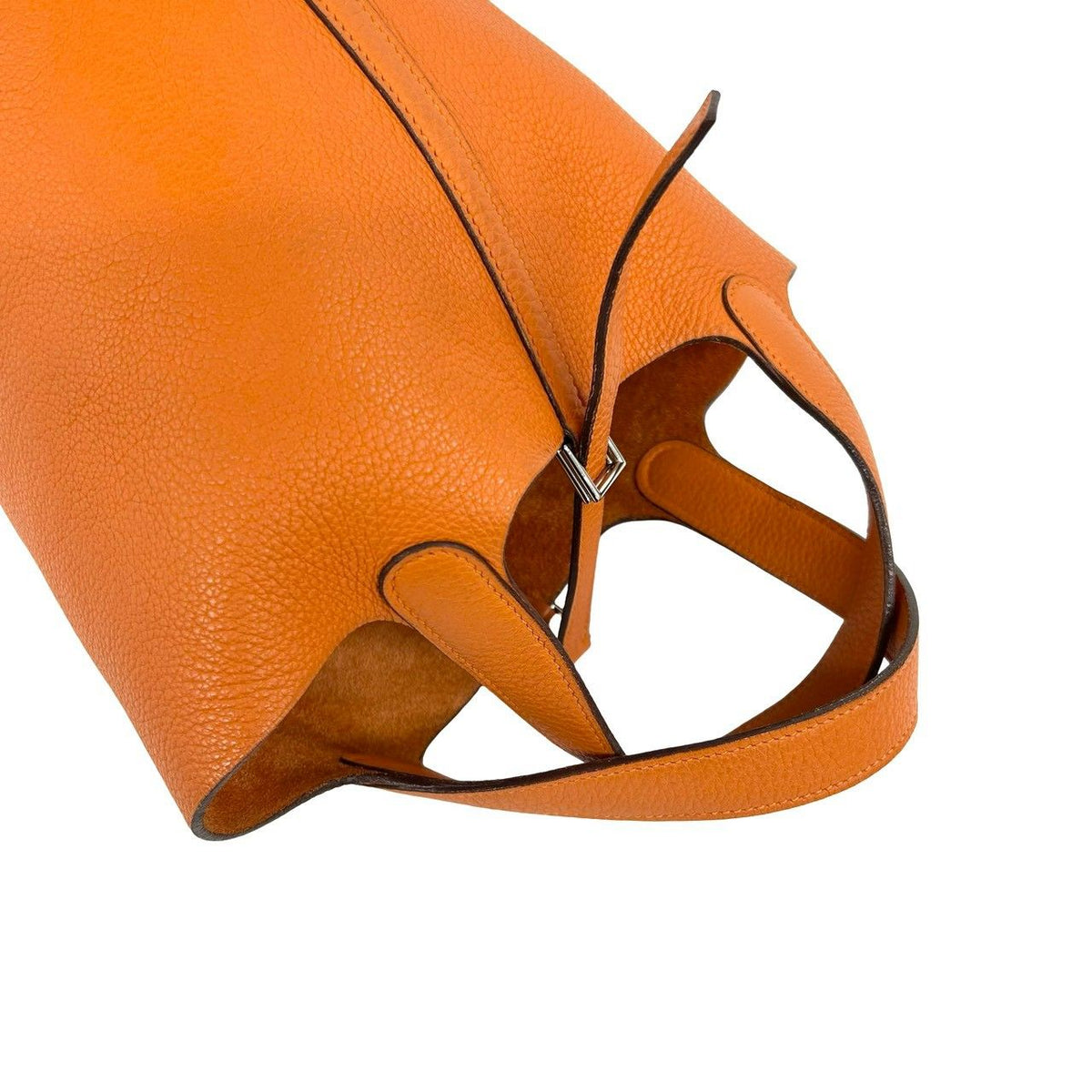 Hermes Picotin PM Taurillon Clemence Leather Handbag Mini Tote Orange — view 4