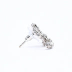 Chanel CC Logo Stud Single Earrings Stamp Metal Silver Rhinestone — view 4