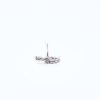 Chanel CC Logo Stud Single Earrings Stamp Metal Silver Rhinestone — view 8
