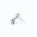 Chanel CC Logo Stud Single Earrings Stamp Metal Silver Rhinestone — view 5