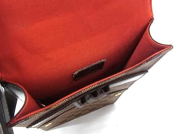 Louis Vuitton Shoulder Bag Damier Portobello Ebene Leather Gold — view 5