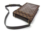 Louis Vuitton Shoulder Bag Damier Portobello Ebene Leather Gold — view 3