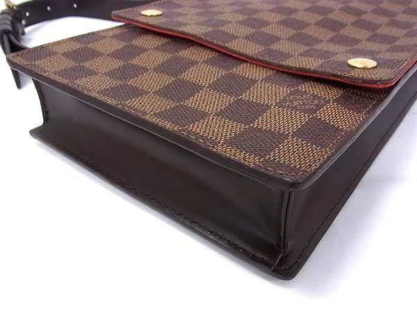 Louis Vuitton Shoulder Bag Damier Portobello Ebene Leather Gold — view 4