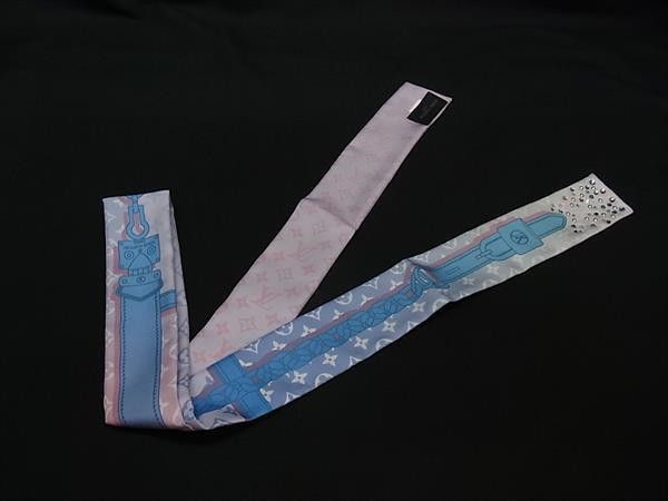 Louis Vuitton Scarf Bandeau BB Rising Confidential Pink Blue Multicolor Silk — view 2