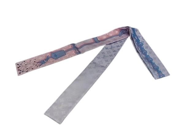 Louis Vuitton Scarf Bandeau BB Rising Confidential Pink Blue Multicolor Silk