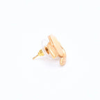 Chanel CC Logo Earrings Stamp Metal Gold Ivory — view 4