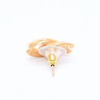 Chanel CC Logo Earrings Stamp Metal Gold Ivory — view 6