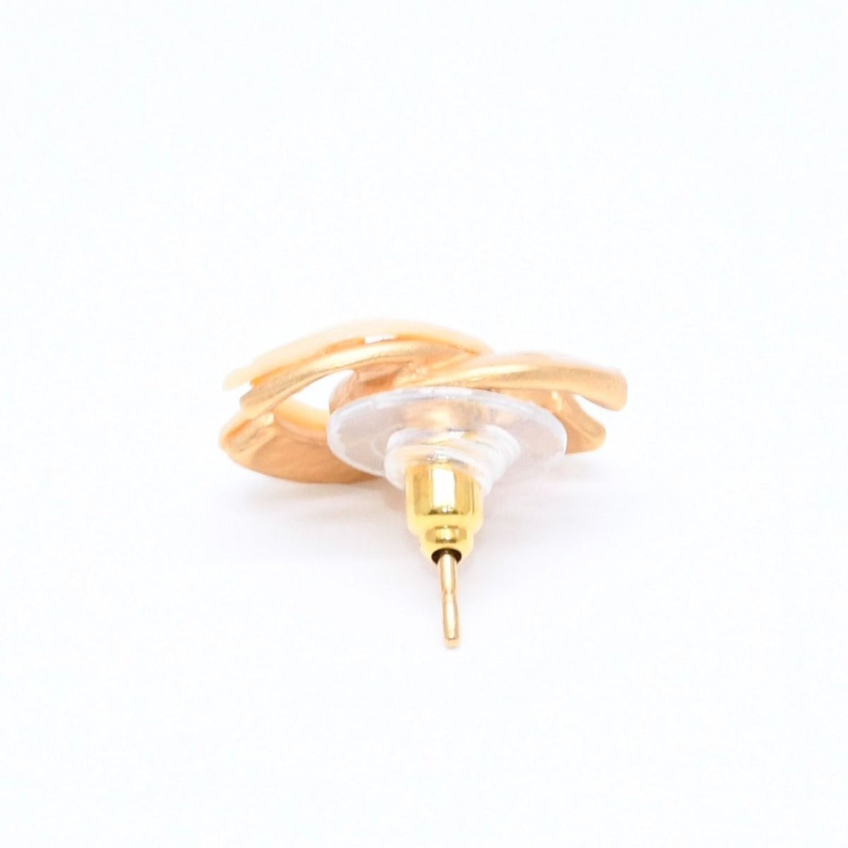Chanel CC Logo Earrings Stamp Metal Gold Ivory — view 6
