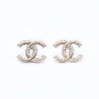 Chanel CC Logo Stud Earrings 11P Stamp Metal Gold