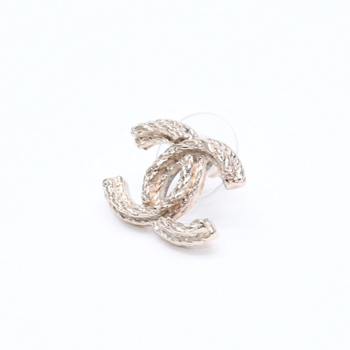 Chanel CC Logo Stud Earrings 11P Stamp Metal Gold — view 2