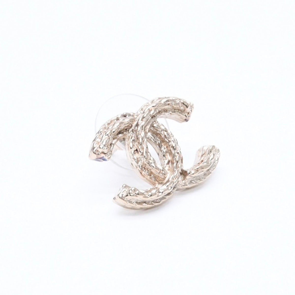 Chanel CC Logo Stud Earrings 11P Stamp Metal Gold — view 3