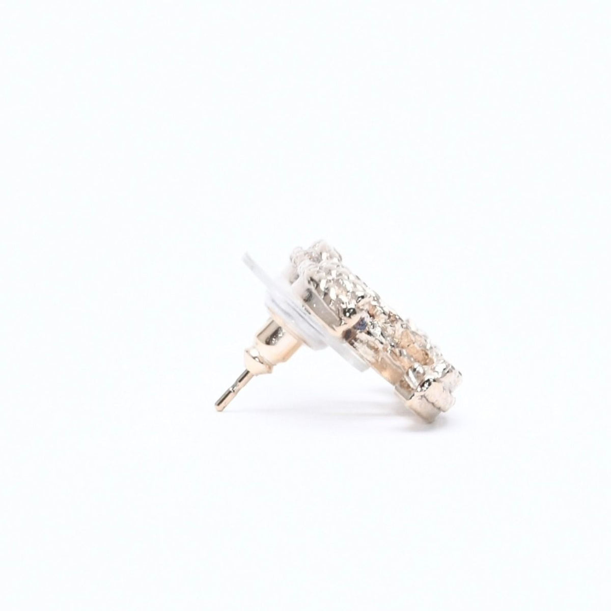 Chanel CC Logo Stud Earrings 11P Stamp Metal Gold — view 4