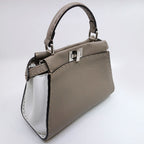 Fendi Peekaboo Mini Handbag Leather Silver — view 2
