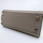Fendi Peekaboo Mini Handbag Leather Silver — view 4