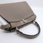 Fendi Peekaboo Mini Handbag Leather Silver — view 3