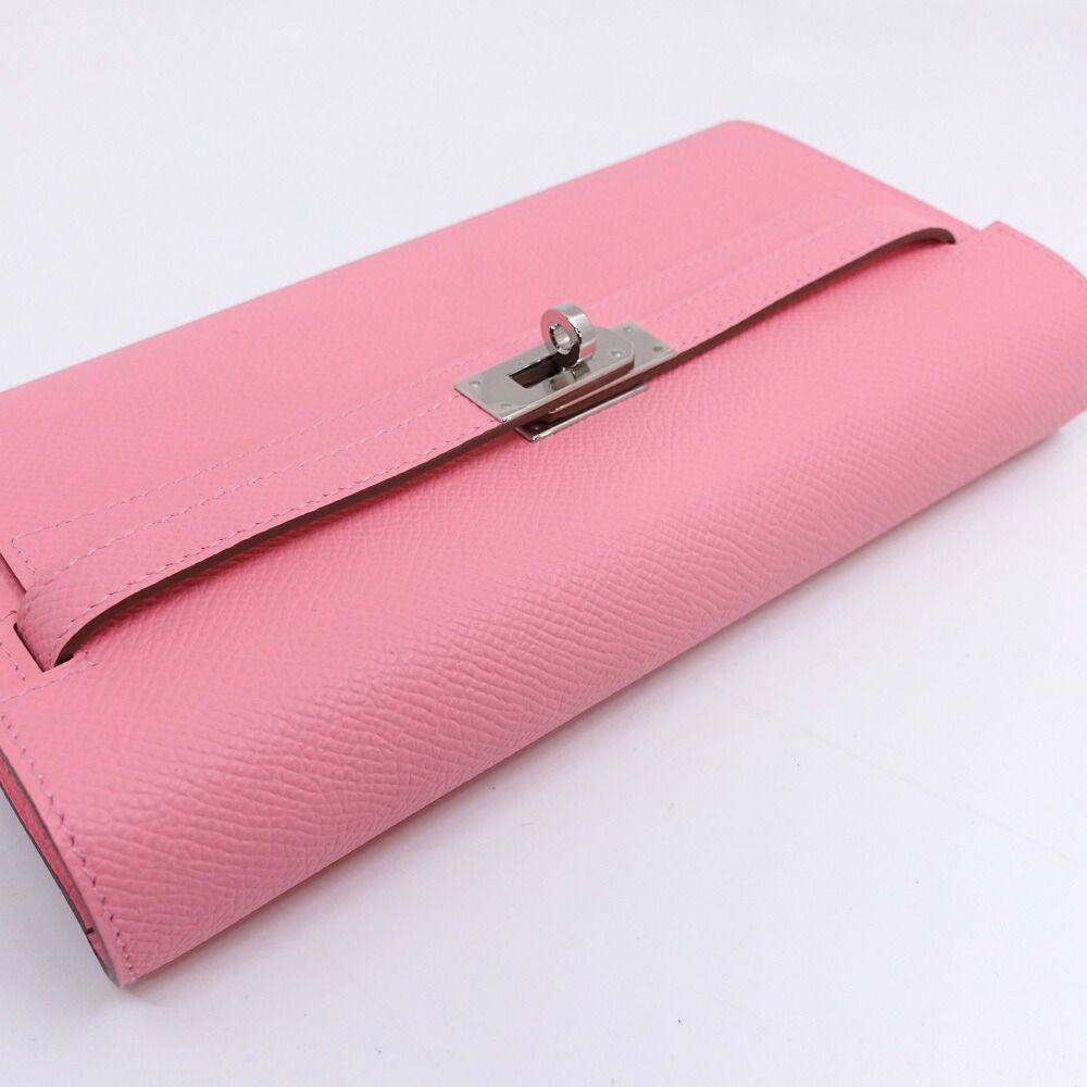 Hermes Kelly Wallet to Go Rose Confetti Silver — view 3