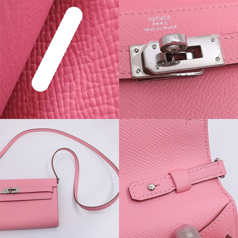 Hermes Kelly Wallet to Go Rose Confetti Silver — view 7