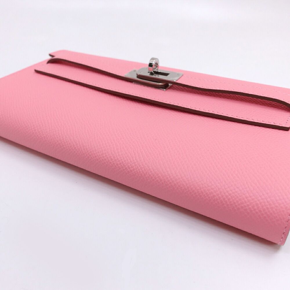 Hermes Kelly Wallet to Go Rose Confetti Silver — view 4