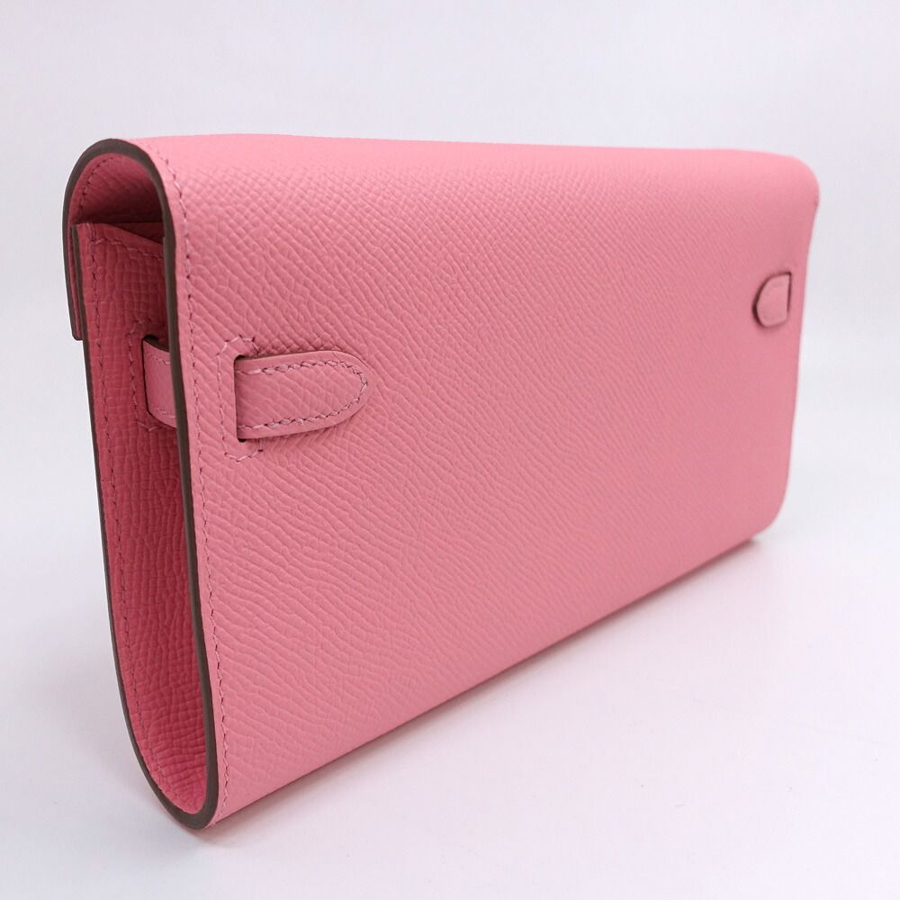 Hermes Kelly Wallet to Go Rose Confetti Silver — view 2