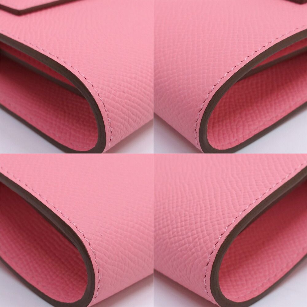Hermes Kelly Wallet to Go Rose Confetti Silver — view 5