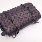 Bottega Veneta Intrecciato Shoulder Bag Leather Purple — view 3