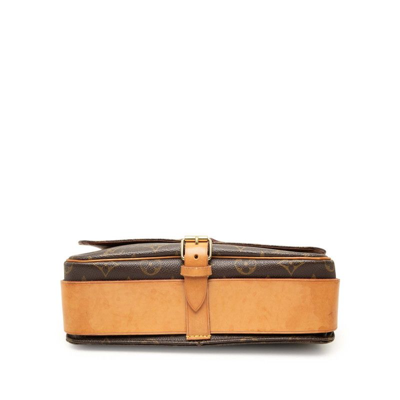 Louis Vuitton Monogram Cartouchiere GM Crossbody Shoulder Bag Brown Leather — view 3