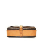 Louis Vuitton Monogram Cartouchiere GM Crossbody Shoulder Bag Brown Leather — view 3
