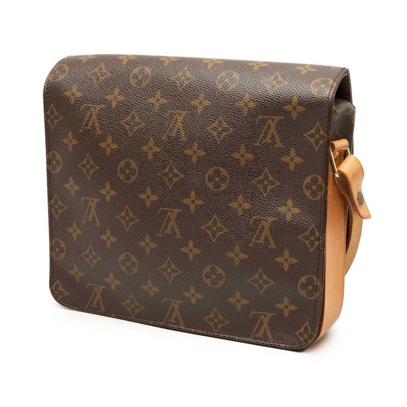 Louis Vuitton Monogram Cartouchiere GM Crossbody Shoulder Bag Brown Leather — view 2