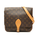 Louis Vuitton Monogram Cartouchiere GM Crossbody Shoulder Bag Brown Leather
