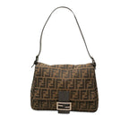 Fendi Zucca Mamma Baguette Bag Brown Canvas Leather