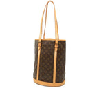 Louis Vuitton Monogram Bucket GM Tote Shoulder Bag Brown Leather — view 2