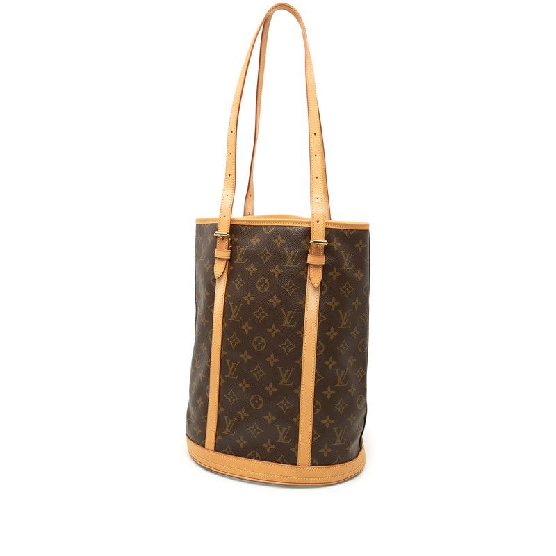 Louis Vuitton Monogram Bucket GM Tote Shoulder Bag Brown Leather — view 2