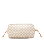 Louis Vuitton Damier Azur Neverfull MM Tote Shoulder Bag White Leather — view 3