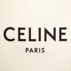 Celine Vertical Cabas Mini 2-Way Shoulder Bag White Brown Canvas Leather — view 5