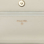 Chanel Quilted CC Logo Crossbody Chain Wallet Shoulder Bag White Caviar Leather — view 5