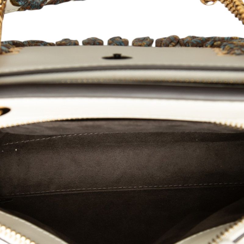 Fendi Com Click Chain Shoulder Bag White Leather — view 4