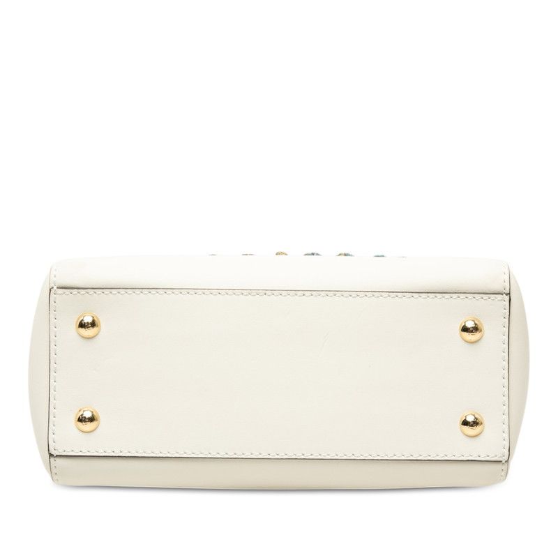 Fendi Com Click Chain Shoulder Bag White Leather — view 3