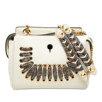Fendi Com Click Chain Shoulder Bag White Leather