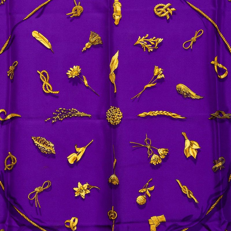 Hermes Carre 90 Clips Scarf Purple Silk — view 2