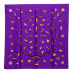 Hermes Carre 90 Clips Scarf Purple Silk