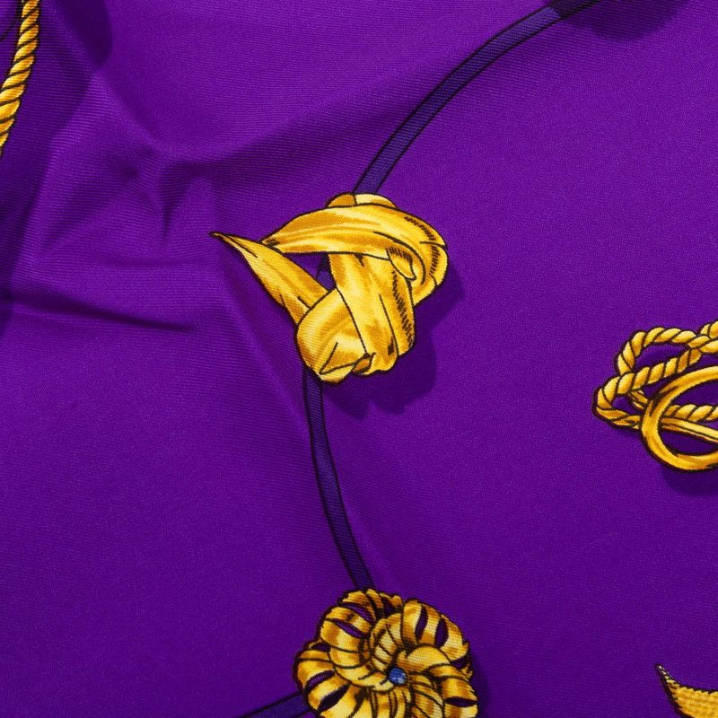 Hermes Carre 90 Clips Scarf Purple Silk — view 4
