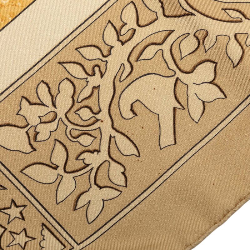 Hermes Carre 90 Early America Vintage Scarf Beige Silk — view 6