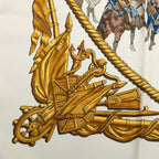 Hermes Carre 90 Marine Et Cavalerie Sea and Cavalry Scarf White Multicolor Silk — view 3